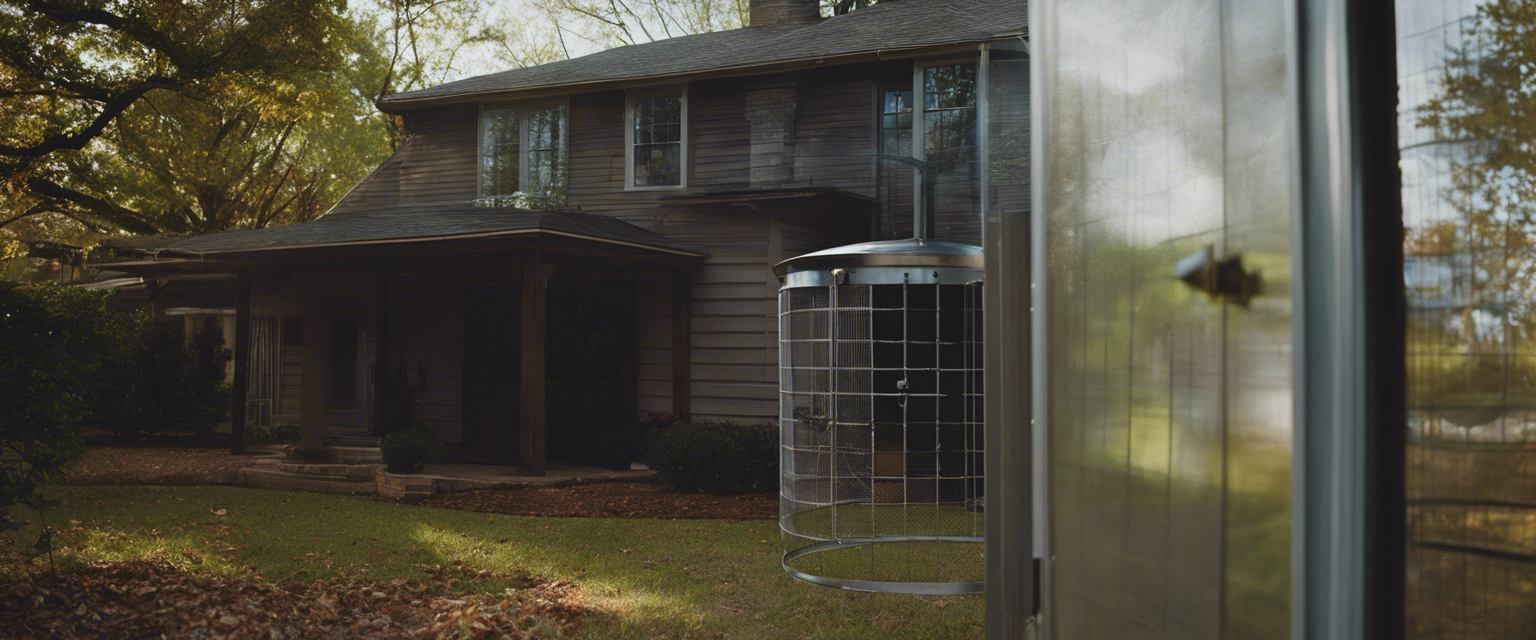 an image featuring a meticulously sealed arkansas home adorned with durable metal mesh screens on doors and windows accompanied by strategically placed bait stations and ultrasonic rodent repellent devices in the yard