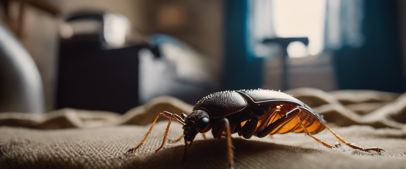 an image showcasing the extermination process displaying a team of highly skilled professionals in arkansas equipped with advanced tools and protective gear effectively eliminating bed bugs from a cozy bedroom setting