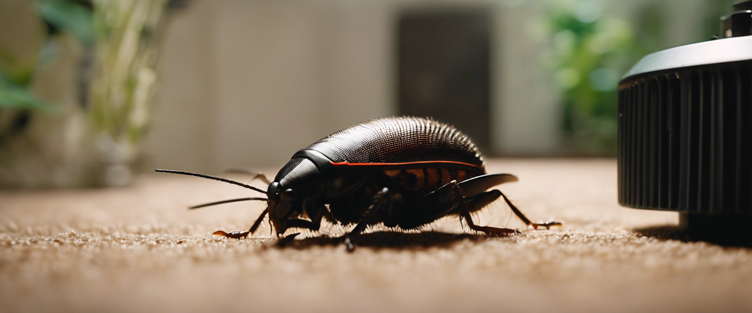 an image showcasing a professional pest control technician meticulously inspecting a home focusing on cracks crevices and hidden corners where cockroaches may hide