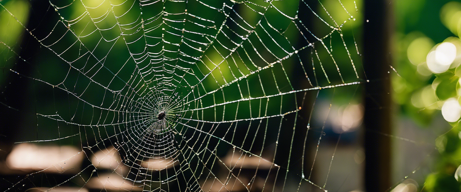 an image of a serene arkansas backyard adorned with lush green plants a cobweb coated fence and a cluster of spiders diligently spinning their intricate webs showcasing the harmonious coexistence between nature and these eight legged creatures